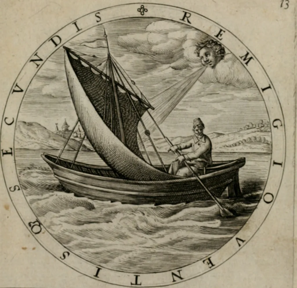 An illustration from Nucleus emblematum selectissimorum : quae Itali vulgo impresas vocant priuata industria studio singulari, vndiq[e] conquisitus, non paucis venustis inuentionibus auctus, additis carminib[us] illustratus, 1611, leaf 38