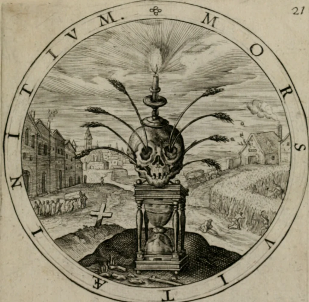 An illustration from Nucleus emblematum selectissimorum : quae Itali vulgo impresas vocant priuata industria studio singulari, vndiq[e] conquisitus, non paucis venustis inuentionibus auctus, additis carminib[us] illustratus, 1611, leaf 54
