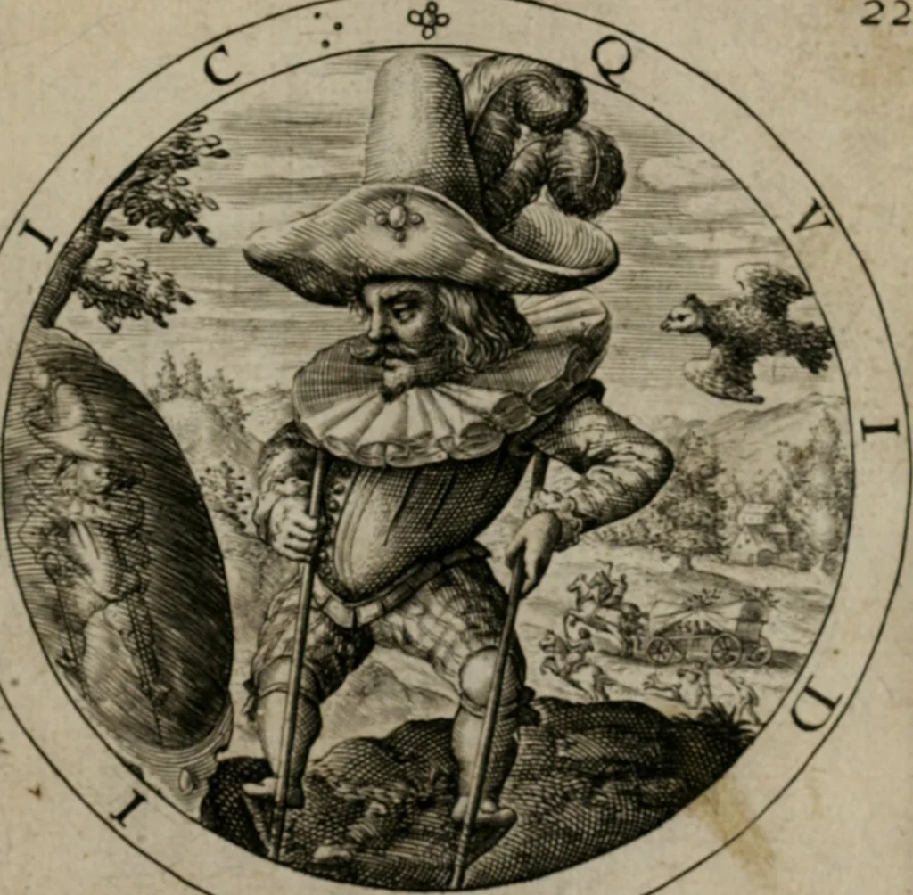 An illustration from Nucleus emblematum selectissimorum : quae Itali vulgo impresas vocant priuata industria studio singulari, vndiq[e] conquisitus, non paucis venustis inuentionibus auctus, additis carminib[us] illustratus, 1611, leaf 56