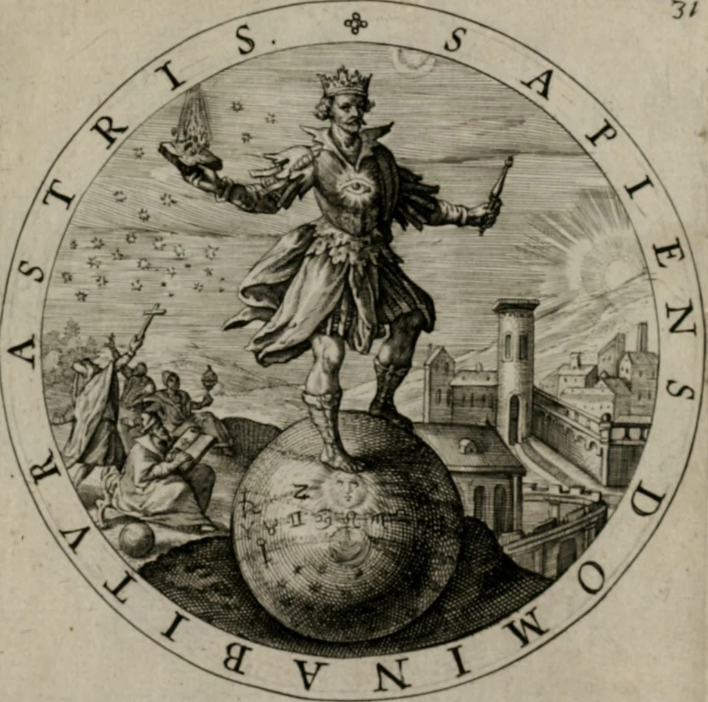 An illustration from Nucleus emblematum selectissimorum : quae Itali vulgo impresas vocant priuata industria studio singulari, vndiq[e] conquisitus, non paucis venustis inuentionibus auctus, additis carminib[us] illustratus, 1611, leaf 74