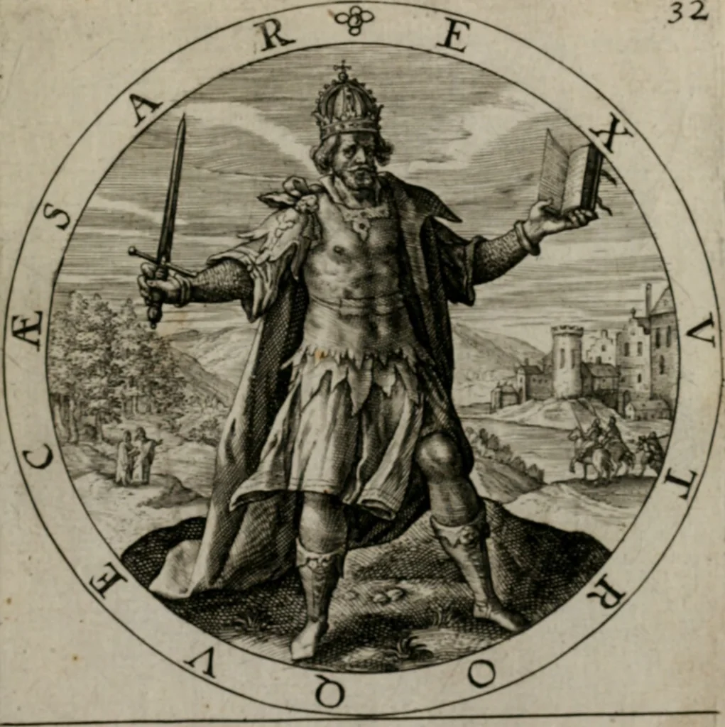 An illustration from Nucleus emblematum selectissimorum : quae Itali vulgo impresas vocant priuata industria studio singulari, vndiq[e] conquisitus, non paucis venustis inuentionibus auctus, additis carminib[us] illustratus, 1611, leaf 76