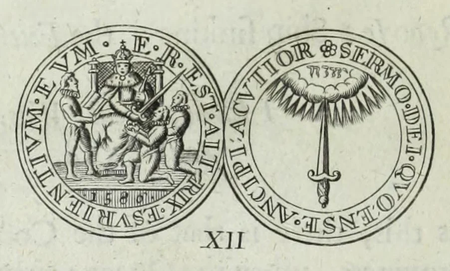 An illustration from Numismata. A discourse of medals, antient and modern. Together with some account of heads and effigies of illustrious, and famous persons, in sculps and tailledouce, of whom we have no medals extant; and of the use to be derived from them. To which is added a digression concerning physiognomy, 1697, leaf 108