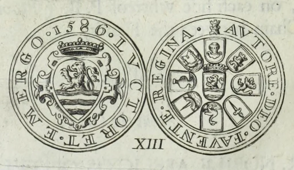 An illustration from Numismata. A discourse of medals, antient and modern. Together with some account of heads and effigies of illustrious, and famous persons, in sculps and tailledouce, of whom we have no medals extant; and of the use to be derived from them. To which is added a digression concerning physiognomy, 1697, leaf 108