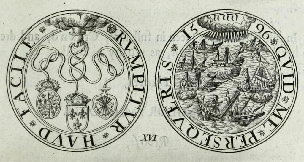 An illustration from Numismata. A discourse of medals, antient and modern. Together with some account of heads and effigies of illustrious, and famous persons, in sculps and tailledouce, of whom we have no medals extant; and of the use to be derived from them. To which is added a digression concerning physiognomy, 1697, leaf 111
