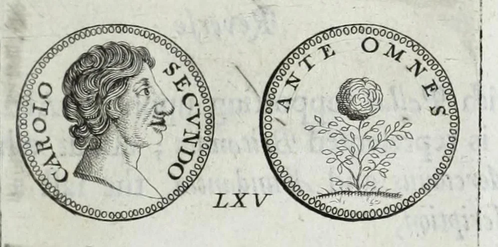 An illustration from Numismata. A discourse of medals, antient and modern. Together with some account of heads and effigies of illustrious, and famous persons, in sculps and tailledouce, of whom we have no medals extant; and of the use to be derived from them. To which is added a digression concerning physiognomy, 1697, leaf 145