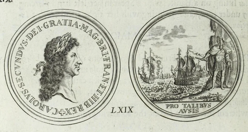An illustration from Numismata. A discourse of medals, antient and modern. Together with some account of heads and effigies of illustrious, and famous persons, in sculps and tailledouce, of whom we have no medals extant; and of the use to be derived from them. To which is added a digression concerning physiognomy, 1697, leaf 148