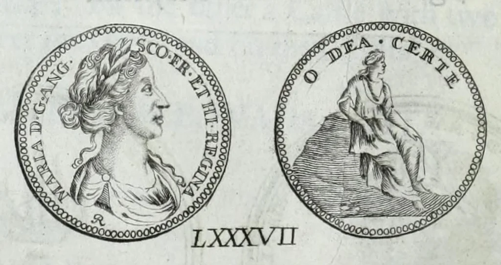 An illustration from Numismata. A discourse of medals, antient and modern. Together with some account of heads and effigies of illustrious, and famous persons, in sculps and tailledouce, of whom we have no medals extant; and of the use to be derived from them. To which is added a digression concerning physiognomy, 1697, leaf 164