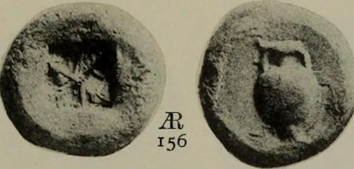 An illustration from Numismata graeca; Greek coin-types, classified for immediate identification, 1910, leaf 174