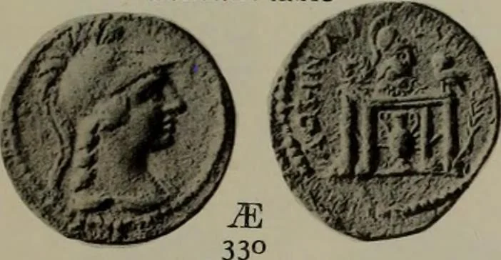 An illustration from Numismata graeca; Greek coin-types, classified for immediate identification, 1910, leaf 180