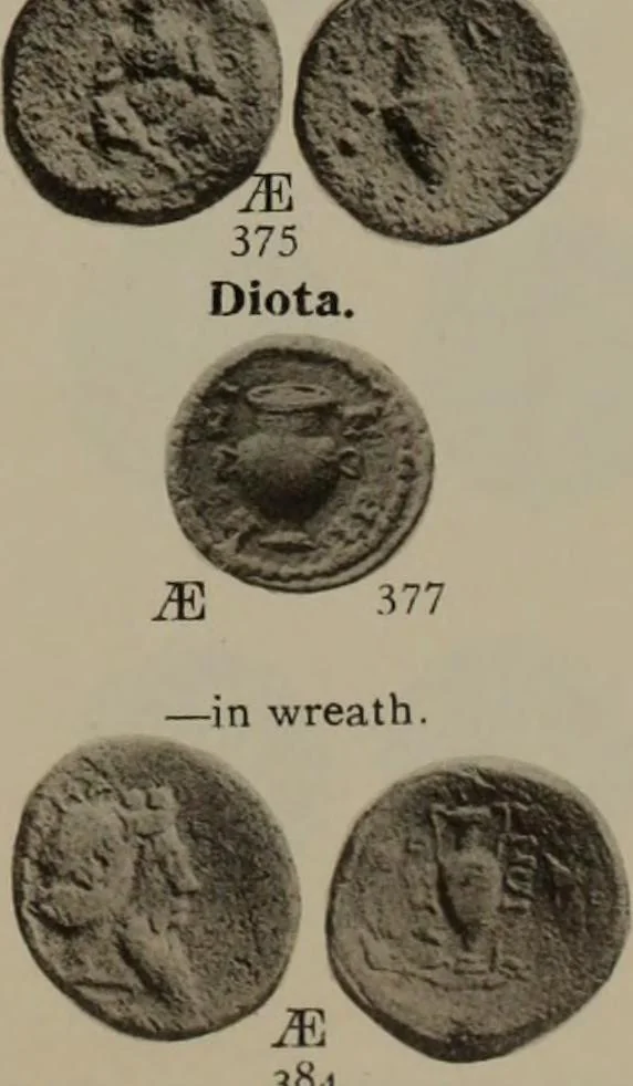 An illustration from Numismata graeca; Greek coin-types, classified for immediate identification, 1910, leaf 180