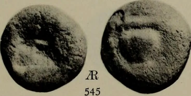 An illustration from Numismata graeca; Greek coin-types, classified for immediate identification, 1910, leaf 186
