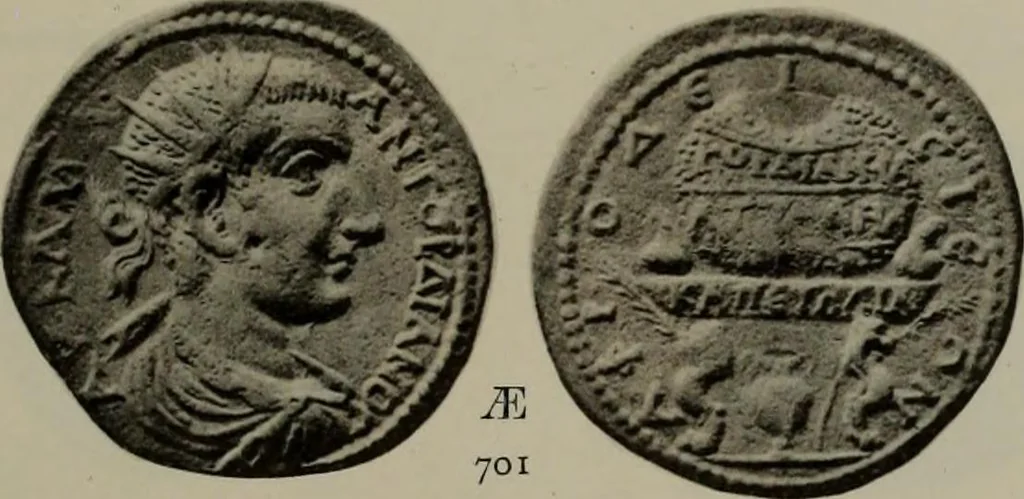 An illustration from Numismata graeca; Greek coin-types, classified for immediate identification, 1910, leaf 190