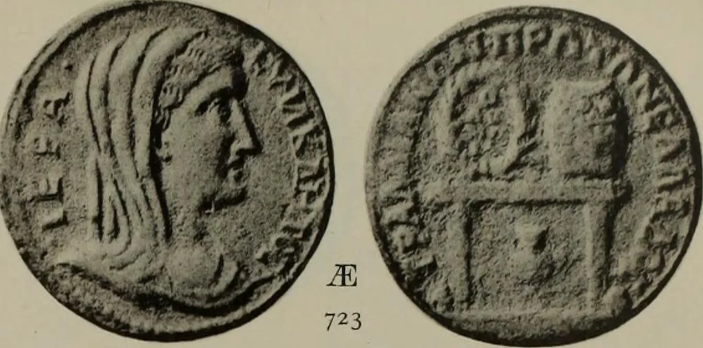 An illustration from Numismata graeca; Greek coin-types, classified for immediate identification, 1910, leaf 190