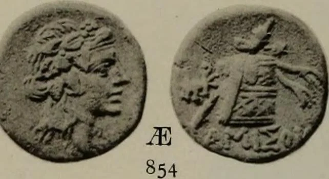 An illustration from Numismata graeca; Greek coin-types, classified for immediate identification, 1910, leaf 192