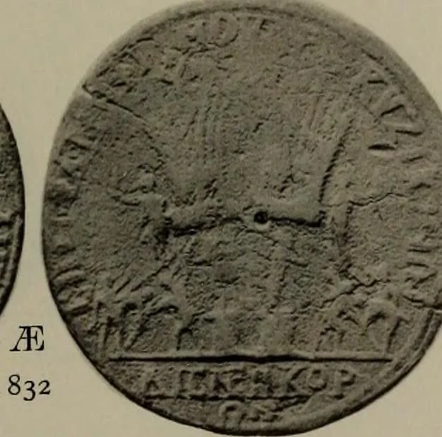 An illustration from Numismata graeca; Greek coin-types, classified for immediate identification, 1910, leaf 192