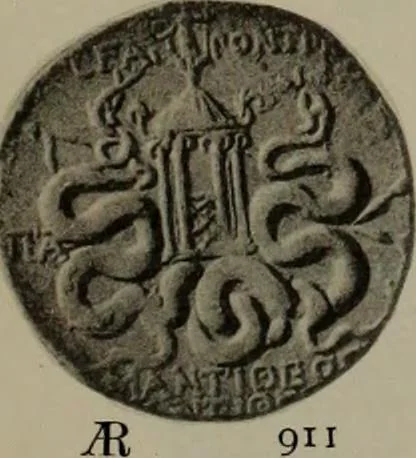 An illustration from Numismata graeca; Greek coin-types, classified for immediate identification, 1910, leaf 198