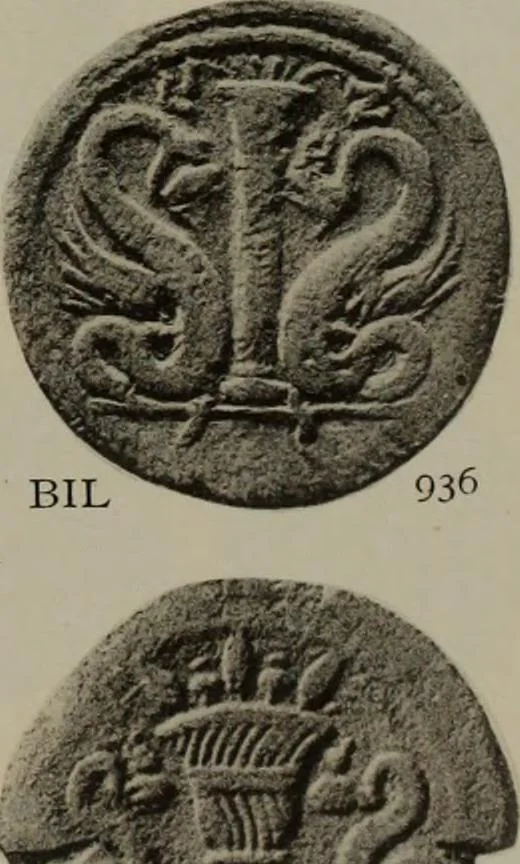 An illustration from Numismata graeca; Greek coin-types, classified for immediate identification, 1910, leaf 198