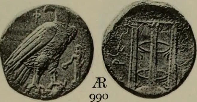 An illustration from Numismata graeca; Greek coin-types, classified for immediate identification, 1910, leaf 202