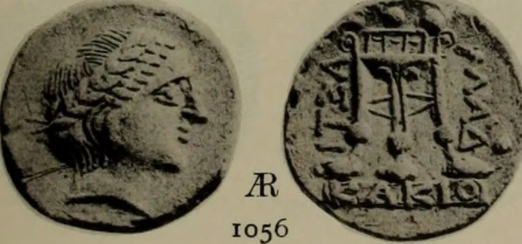An illustration from Numismata graeca; Greek coin-types, classified for immediate identification, 1910, leaf 204