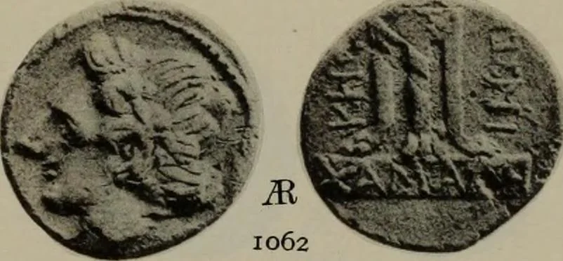 An illustration from Numismata graeca; Greek coin-types, classified for immediate identification, 1910, leaf 204
