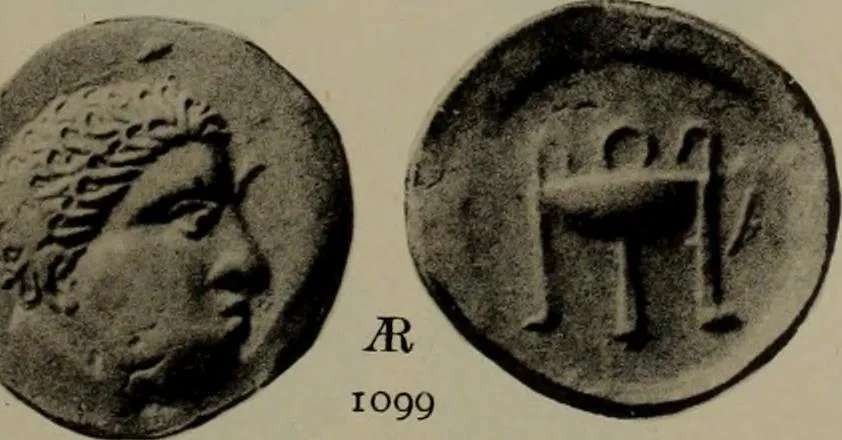 An illustration from Numismata graeca; Greek coin-types, classified for immediate identification, 1910, leaf 206
