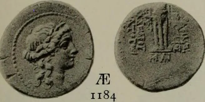 An illustration from Numismata graeca; Greek coin-types, classified for immediate identification, 1910, leaf 210