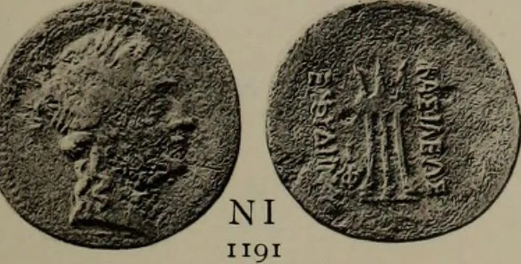An illustration from Numismata graeca; Greek coin-types, classified for immediate identification, 1910, leaf 210