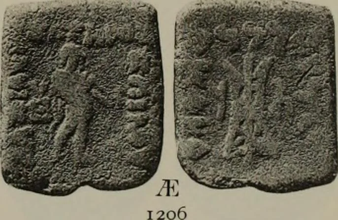 An illustration from Numismata graeca; Greek coin-types, classified for immediate identification, 1910, leaf 210