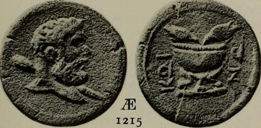 An illustration from Numismata graeca; Greek coin-types, classified for immediate identification, 1910, leaf 212
