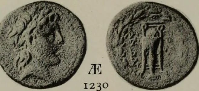 An illustration from Numismata graeca; Greek coin-types, classified for immediate identification, 1910, leaf 212