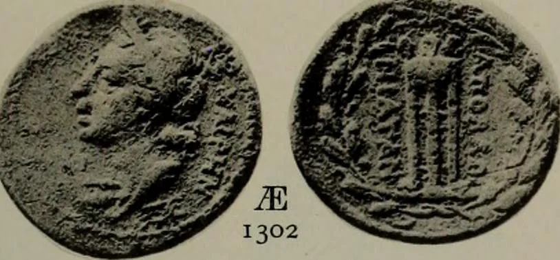An illustration from Numismata graeca; Greek coin-types, classified for immediate identification, 1910, leaf 216