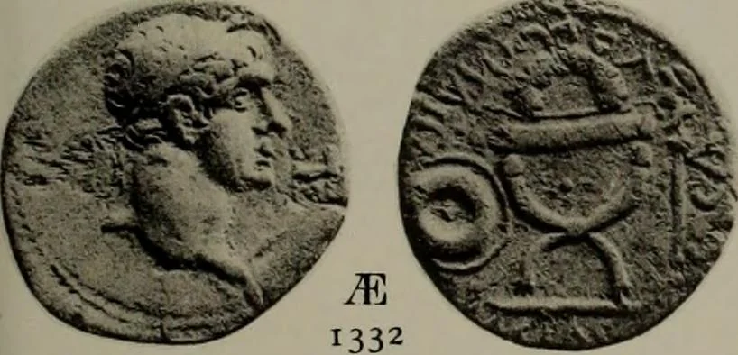 An illustration from Numismata graeca; Greek coin-types, classified for immediate identification, 1910, leaf 218