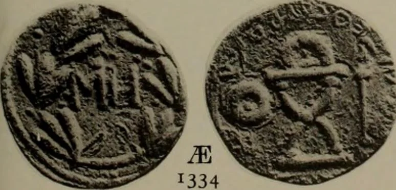 An illustration from Numismata graeca; Greek coin-types, classified for immediate identification, 1910, leaf 218