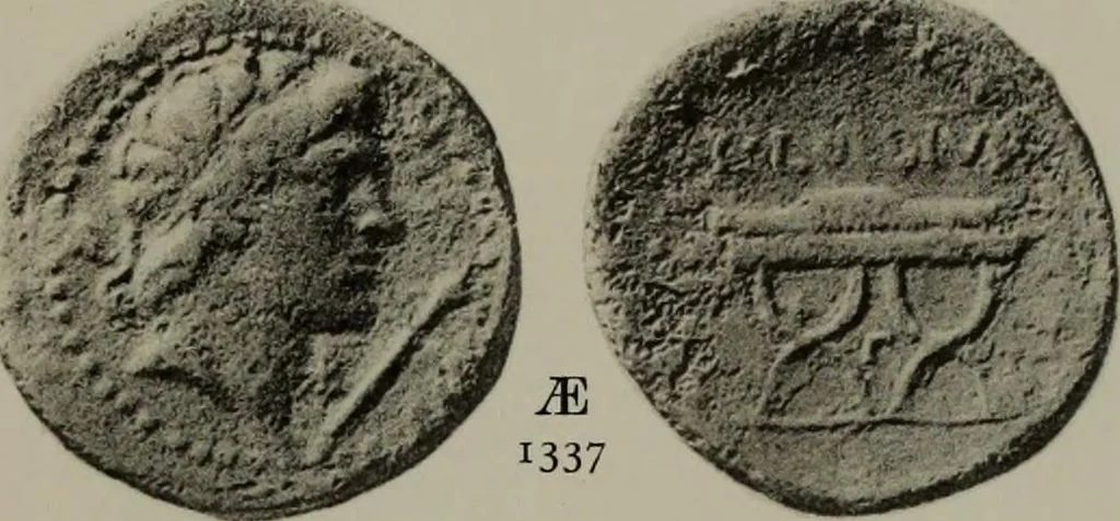 An illustration from Numismata graeca; Greek coin-types, classified for immediate identification, 1910, leaf 218