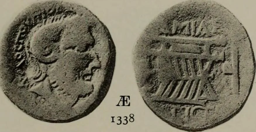 An illustration from Numismata graeca; Greek coin-types, classified for immediate identification, 1910, leaf 218
