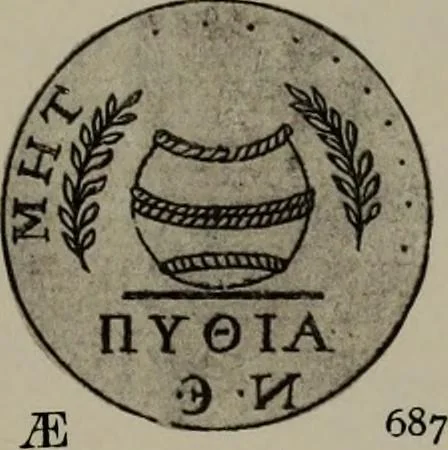 An illustration from Numismata graeca; Greek coin-types, classified for immediate identification, 1910, leaf 220