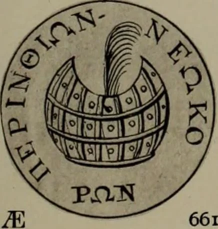 An illustration from Numismata graeca; Greek coin-types, classified for immediate identification, 1910, leaf 220