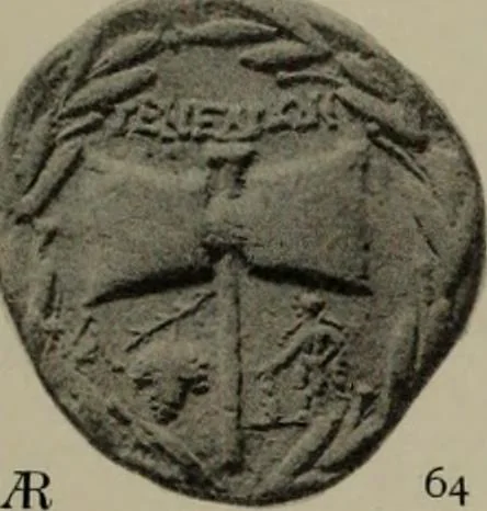 An illustration from Numismata graeca; Greek coin-types, classified for immediate identification, 1910, leaf 360