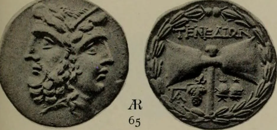 An illustration from Numismata graeca; Greek coin-types, classified for immediate identification, 1910, leaf 360