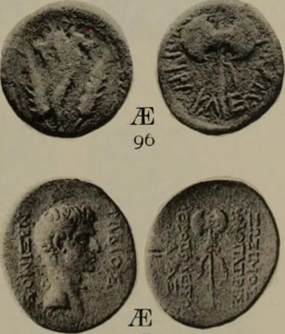 An illustration from Numismata graeca; Greek coin-types, classified for immediate identification, 1910, leaf 360