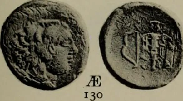 An illustration from Numismata graeca; Greek coin-types, classified for immediate identification, 1910, leaf 362