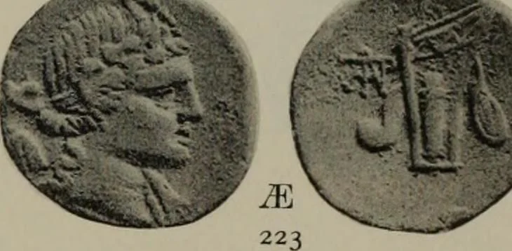 An illustration from Numismata graeca; Greek coin-types, classified for immediate identification, 1910, leaf 364