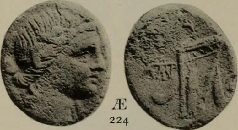 An illustration from Numismata graeca; Greek coin-types, classified for immediate identification, 1910, leaf 364