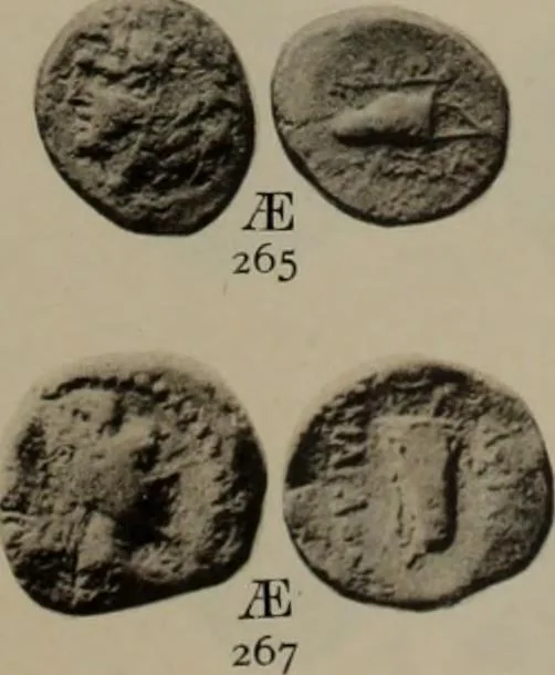 An illustration from Numismata graeca; Greek coin-types, classified for immediate identification, 1910, leaf 366