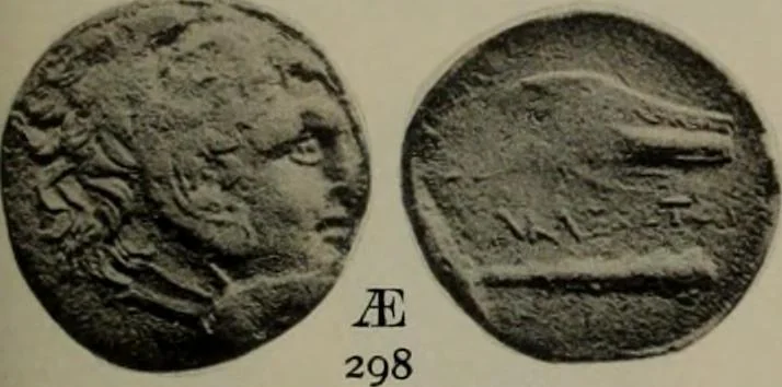 An illustration from Numismata graeca; Greek coin-types, classified for immediate identification, 1910, leaf 368