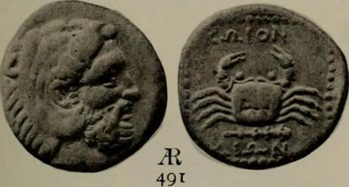 An illustration from Numismata graeca; Greek coin-types, classified for immediate identification, 1910, leaf 372