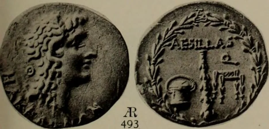 An illustration from Numismata graeca; Greek coin-types, classified for immediate identification, 1910, leaf 372