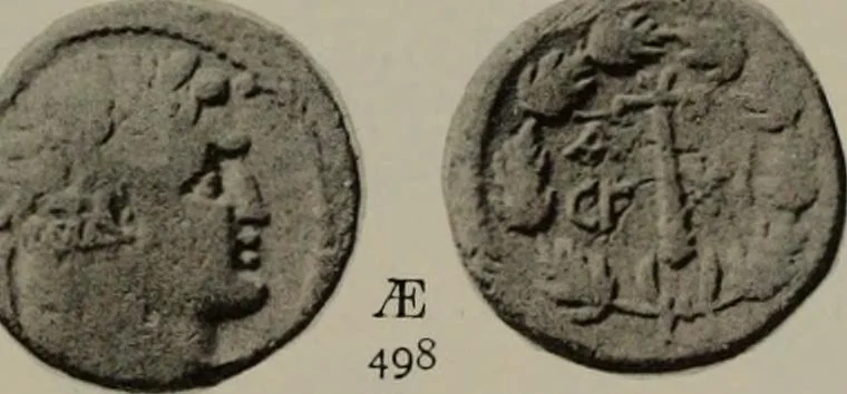 An illustration from Numismata graeca; Greek coin-types, classified for immediate identification, 1910, leaf 372