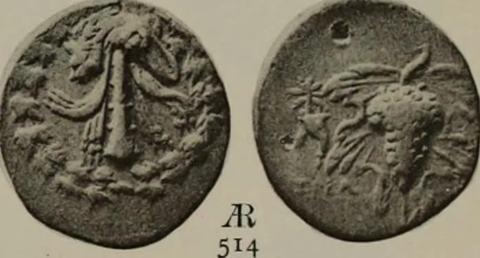 An illustration from Numismata graeca; Greek coin-types, classified for immediate identification, 1910, leaf 372