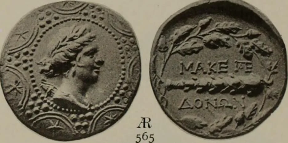 An illustration from Numismata graeca; Greek coin-types, classified for immediate identification, 1910, leaf 374